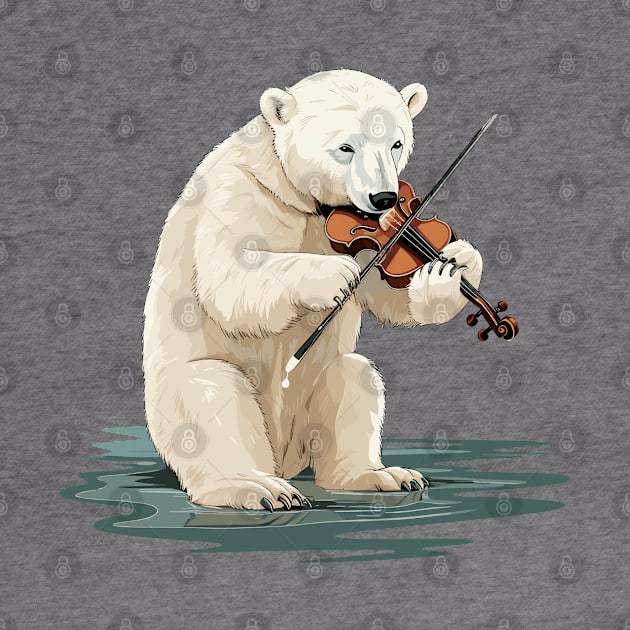 Polar Bear Playing Violin by Graceful Designs